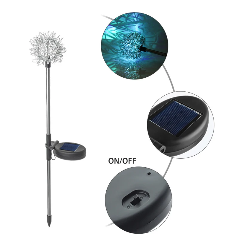 Solar Outdoor Courtyard Dandelion Glowing Ball Terrace Garden Decoration Villa Layout Ground Insertion Lawn Light